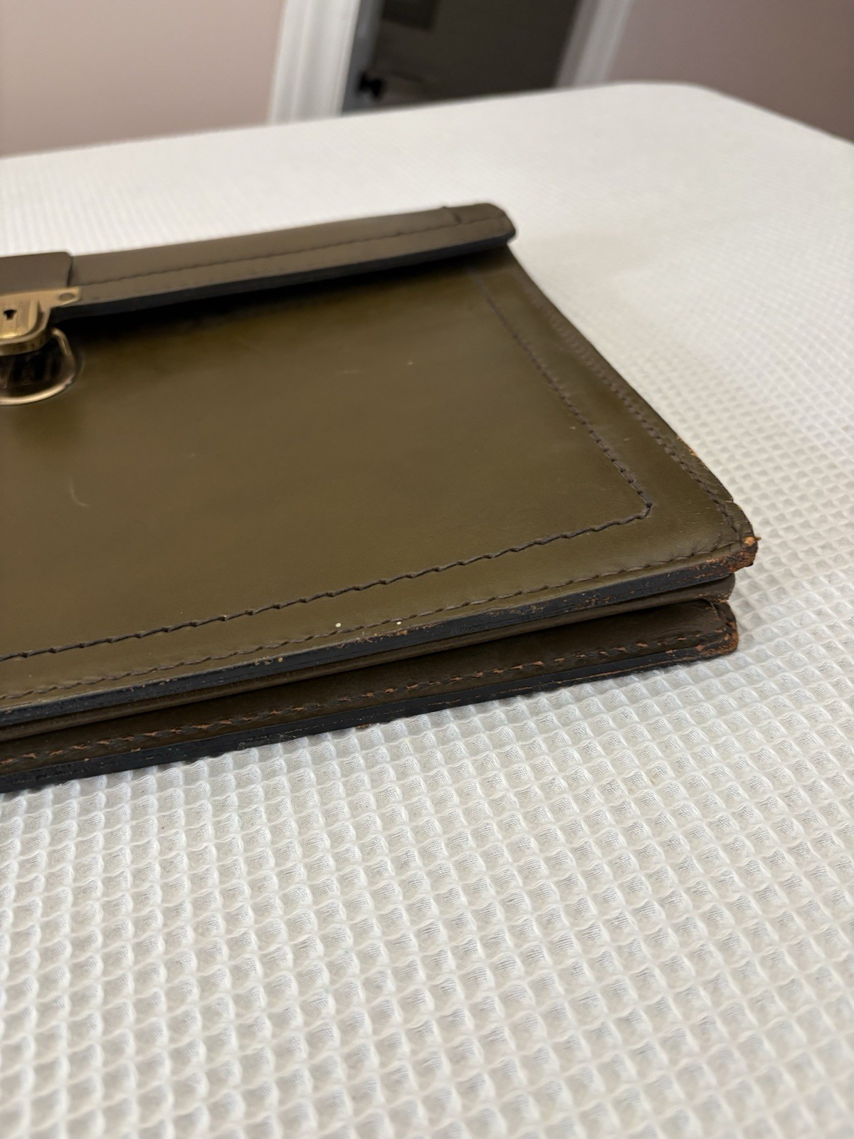 Hoffman La Roche Vintage Leather Document Bag Homa Nutley NJ Pharmaceutical Rep