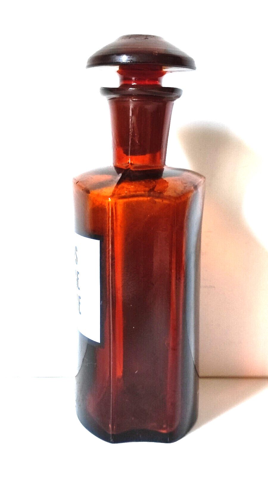 SIRUPUS MENTAE PIPERITAE Vintage Glass Apothecary Pharmacy Brown Bottle 250ml