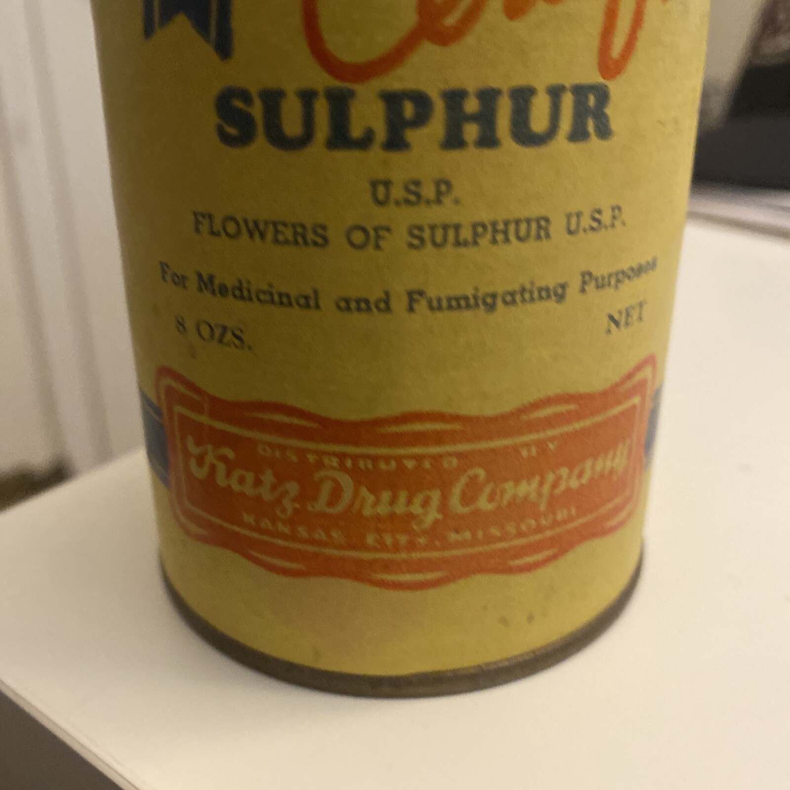 Old Katz Drug Stores, Certified Sulfur 8 Oz Can Kansas City, Missouri Pharmacy