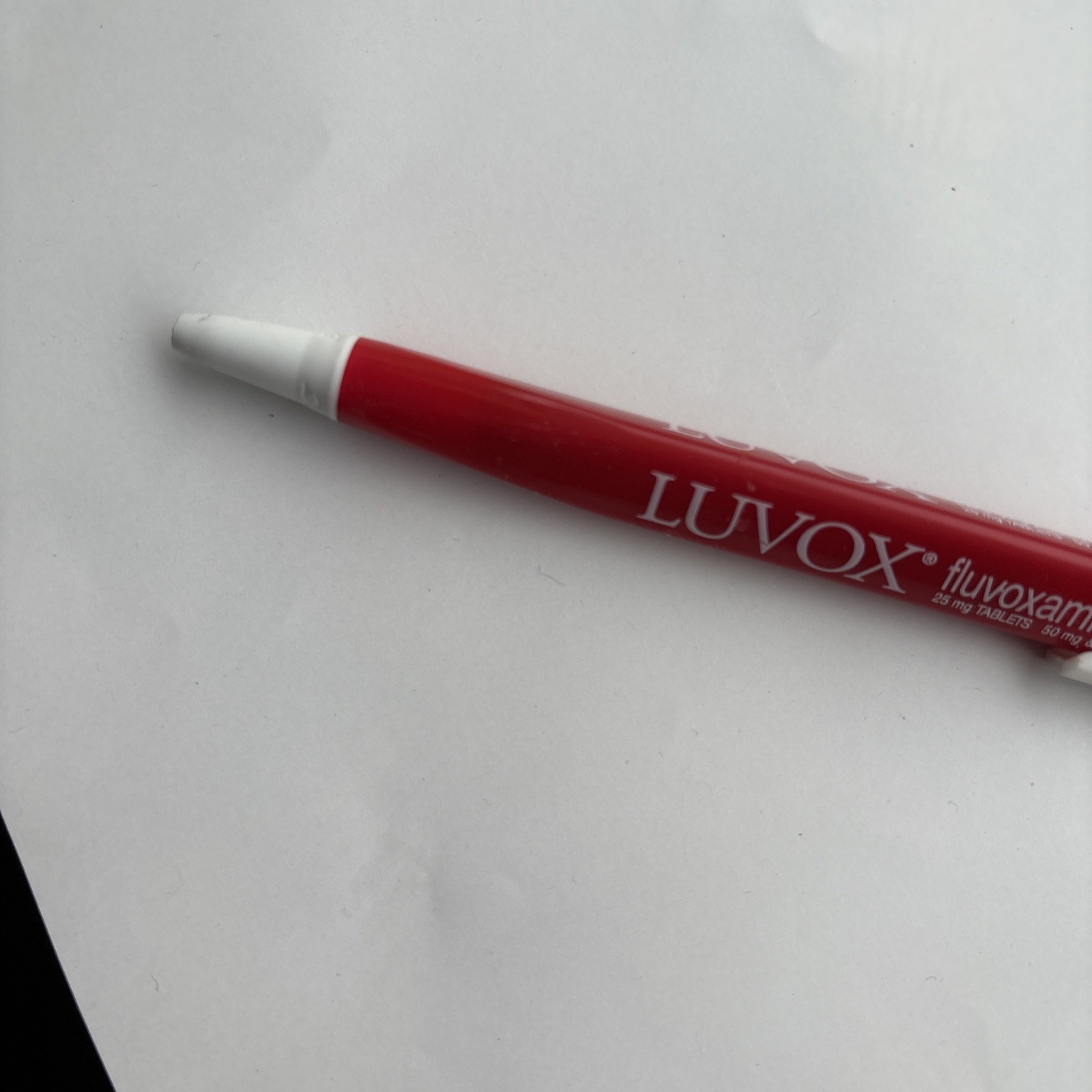 VTG Ballpoint LUVOX Pharma Promo Advertising Triangular Pen Red
