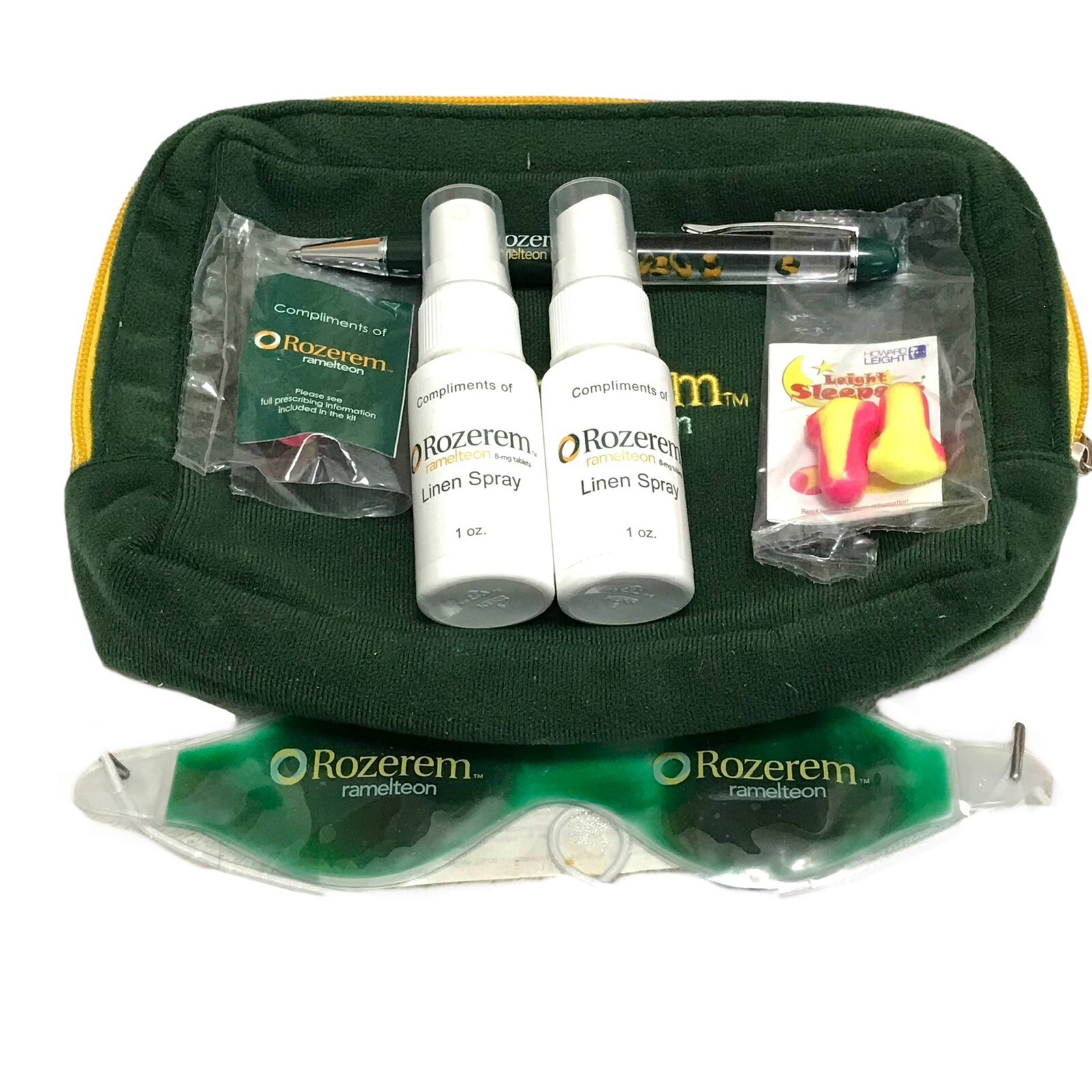 Rozerem Takeda Drug Rep Vintage Zipper Bag Complete Eye Mask Earbuds Pharmacy