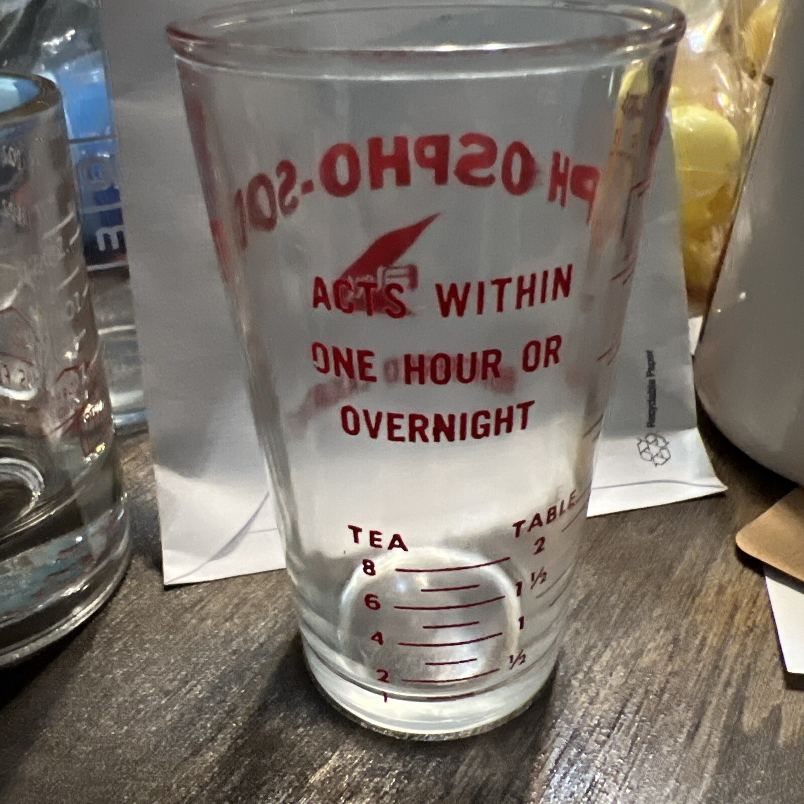 Vintage Fleet Phospho-Soda Laxative Pharmacy Glass Shot Medicine Measuring Cup