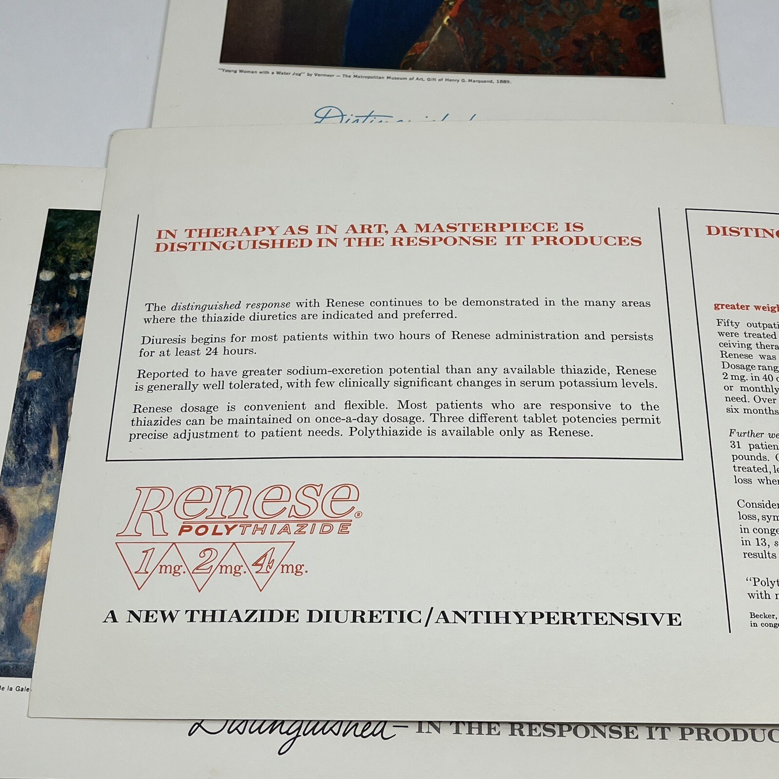 1963 Pfizer Renese Drug Advertising Distinguished Art Prints Brochure Lot Of 4