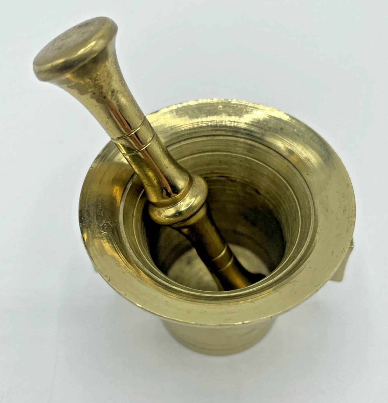 Brass Mortar And Pestle Small 1.75” H Pestle 3” Vintage Pharmacy Apothecary