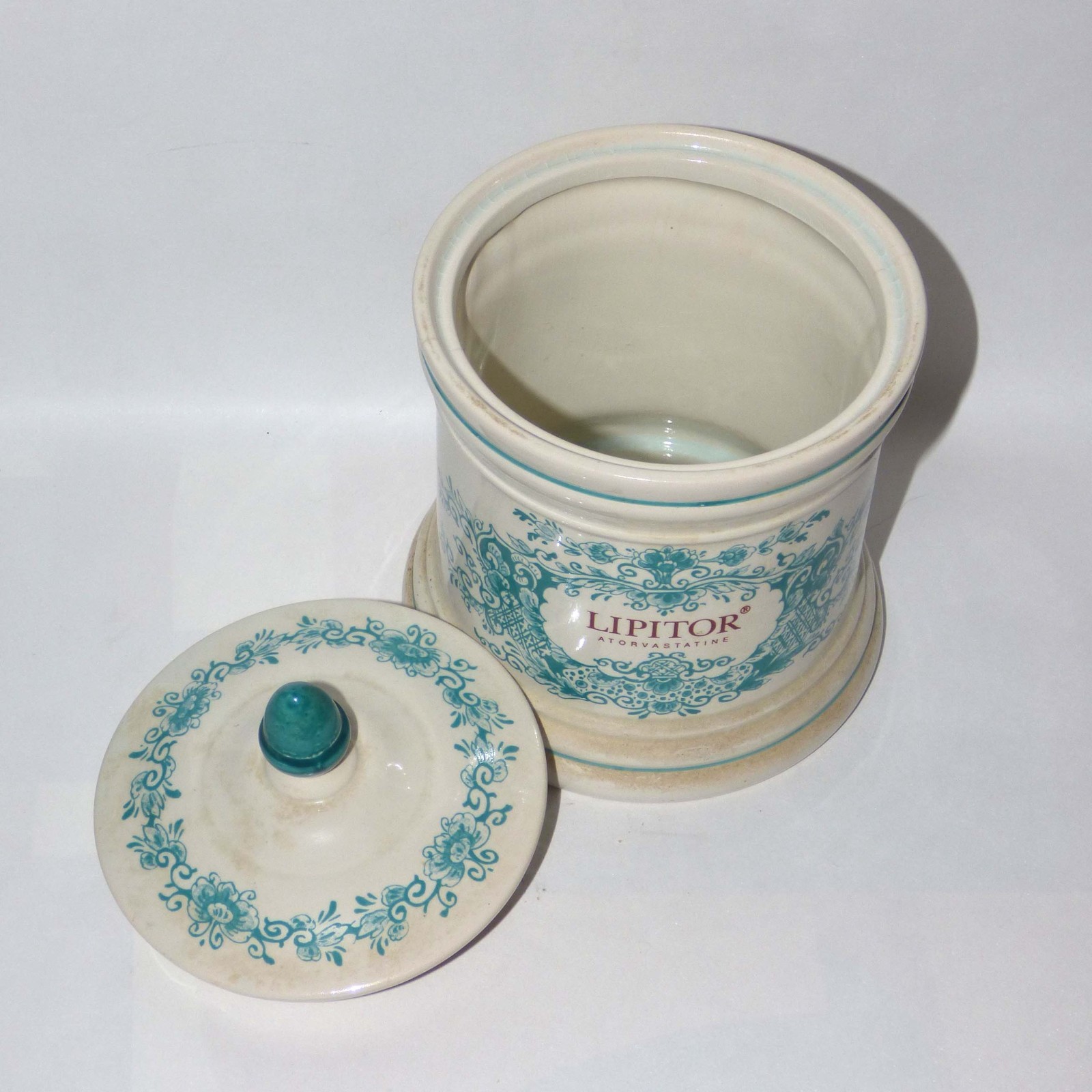 Vintage Lipitor Apothecary Jar ‘t Delftsche Huys Holland Ceramic