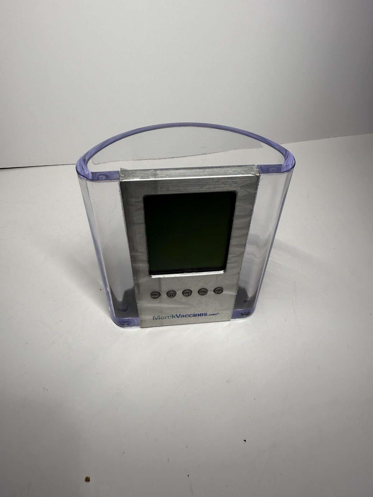 Vintage Merck Vaccines Desk Organizer w/ Digital LCD Clock Thermometer