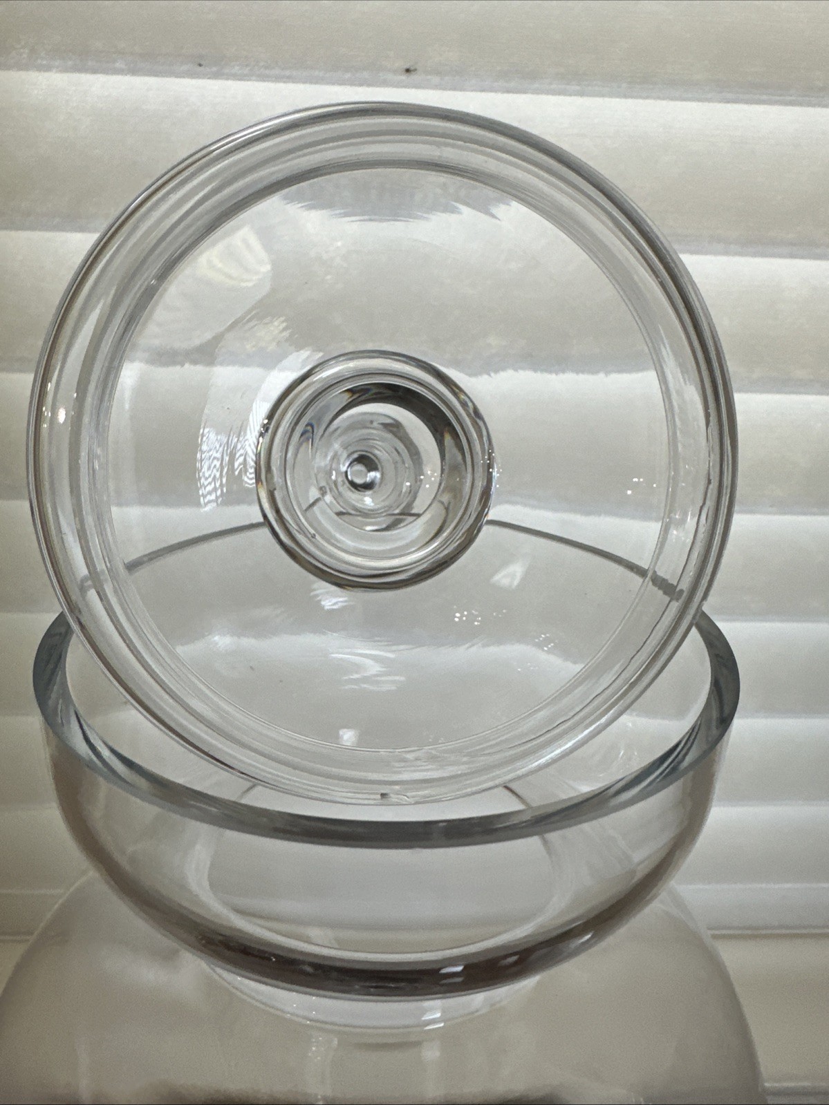 Vintage Ribbed & Footed Glass Chemist Carboy / Apothecary Display Jar