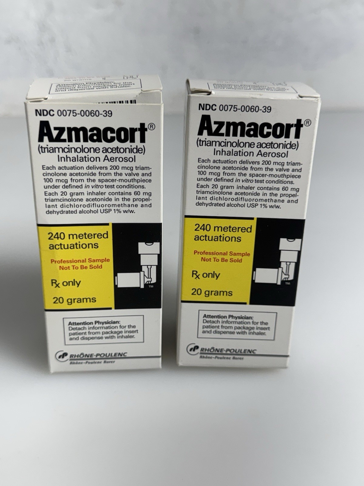 x2 Vtg Azmacort Inhaler Adapter Packaging Discontinued Movie Prop Pristine Y2K
