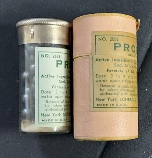 New Old Stock Medicine Box & Bottle Probilin Schering & Glatz New York St Louis