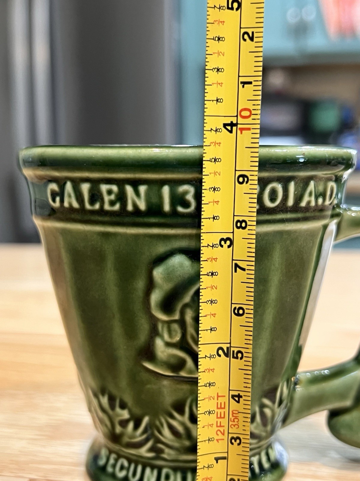 Schering Coricidin RX Pharmaceutical Promo Coffee Mug Green Galen 131-201 A.D.