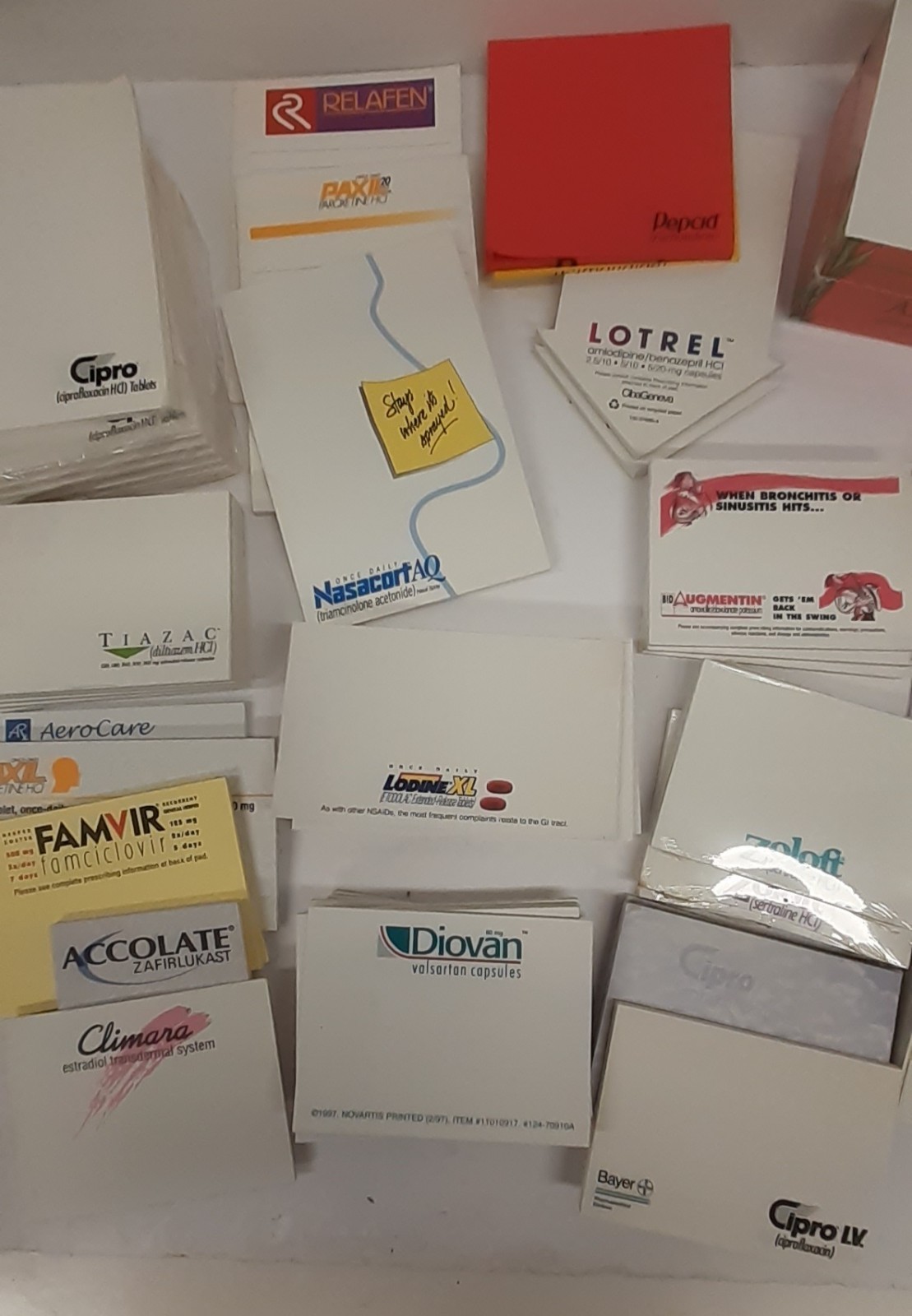 47 VTG Pharma Rep Full Sticky Note Pads & Several Partial Pads