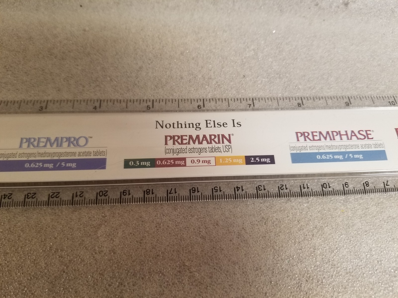 PREMARIN Plastic Ruler Prempro Premphase Pfizer Pharmaceutical Promo Vintage