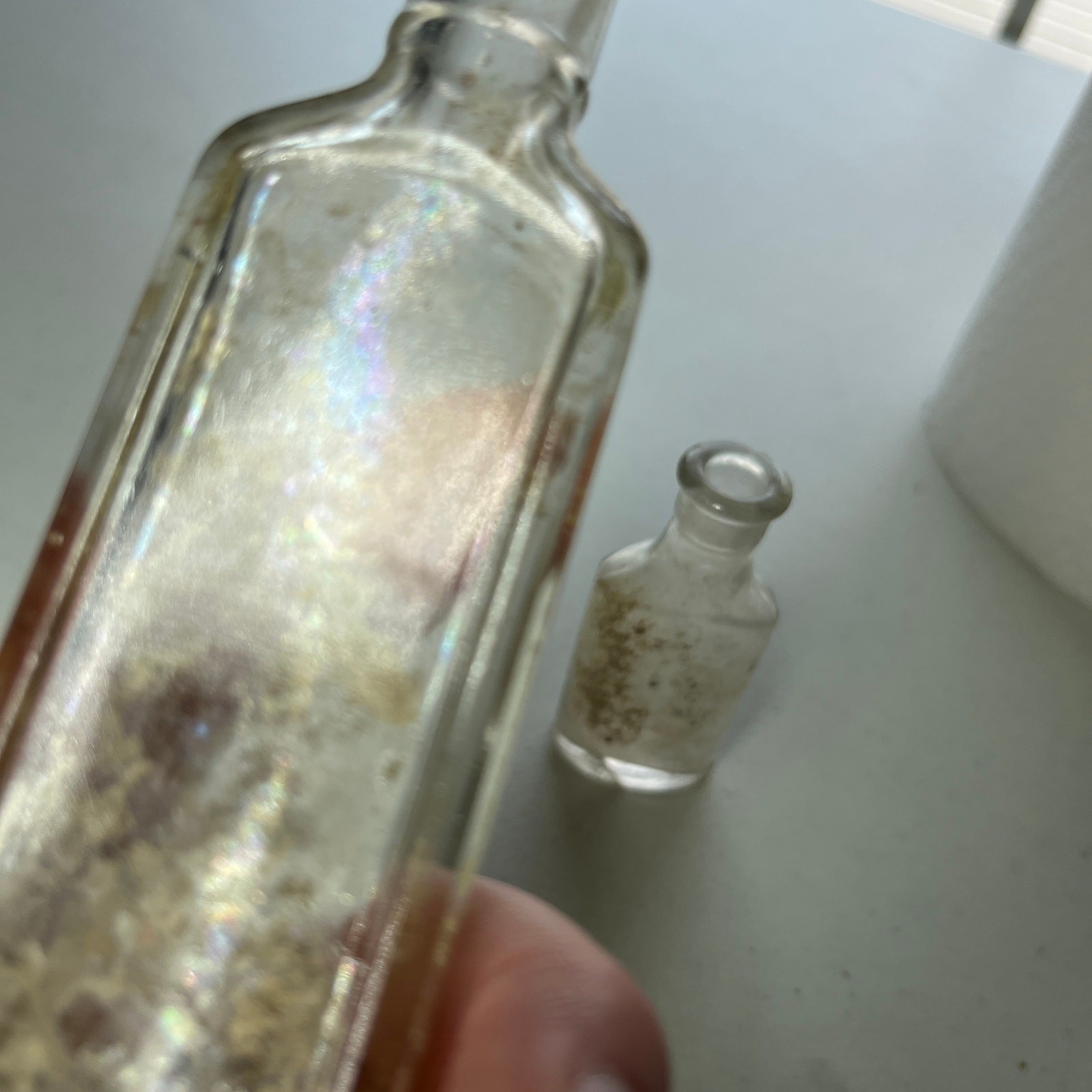 Antique Apothecary Medicine Bottles Lot of 2 Clear