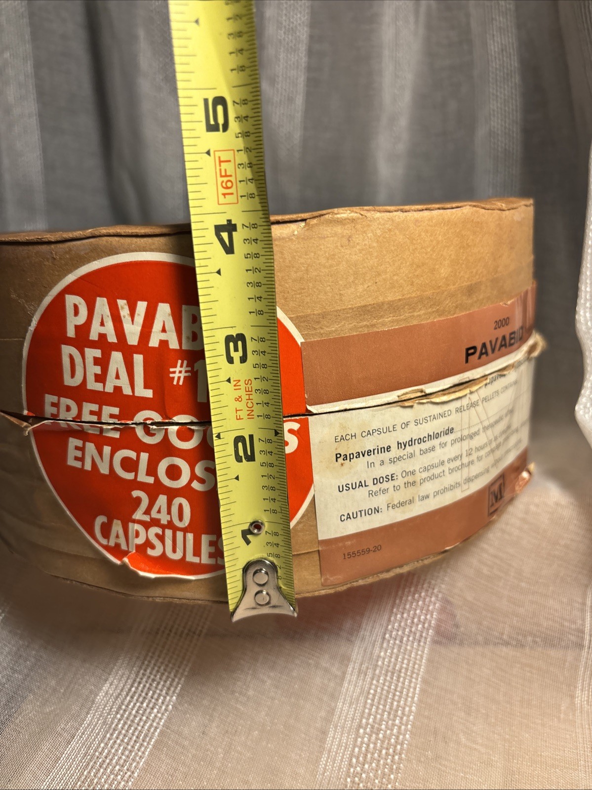 VTG Round Cardboard Pharmacy Container & Lid *Empty Continental Can Co NY Unique