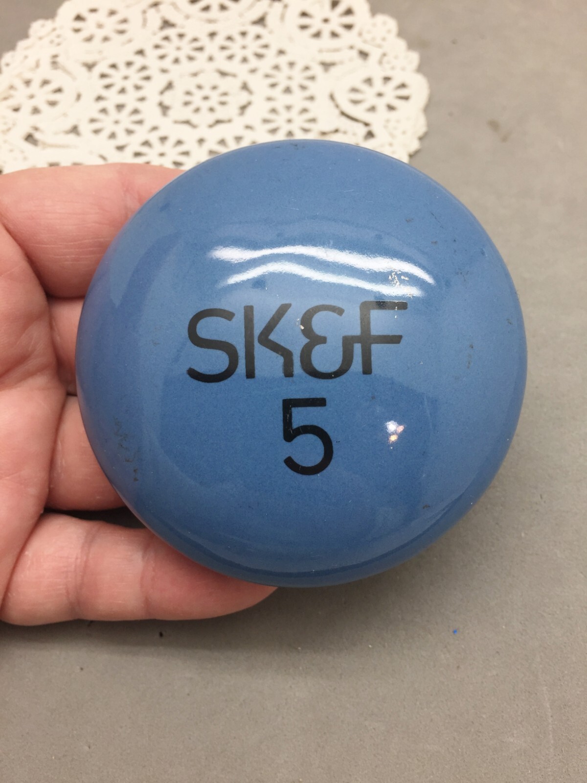 SK&F 5 Smith Kline French Labs Drug Company Salesman Sample Paper Weight Pill