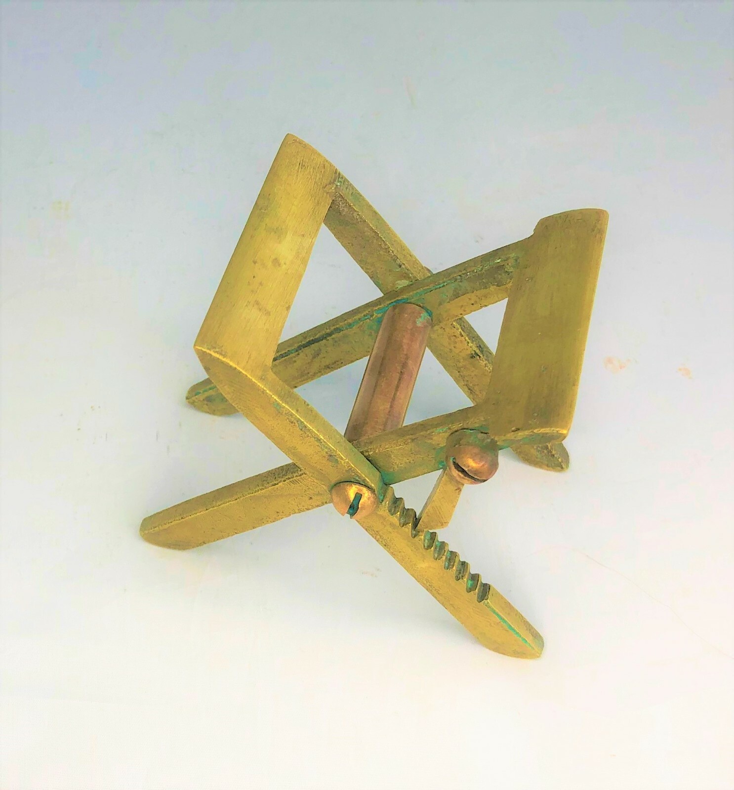 Apothecary Pharmacy Chemist Drugstore Brass Powder Folder c 1950 Vintage