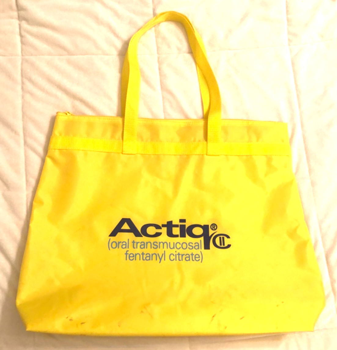 Vtg Actiq Fentanyl Zipper Tote Bag Pharmaceutical Drug Rep Promo Merch Rare HTF