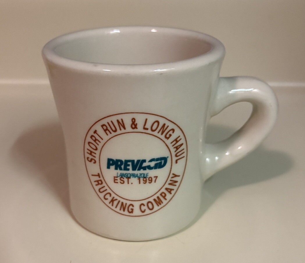 Vtg 1997 Pharma Drug Advertising Trucking Coffee Mug Cup Prevacid Lansoprazole