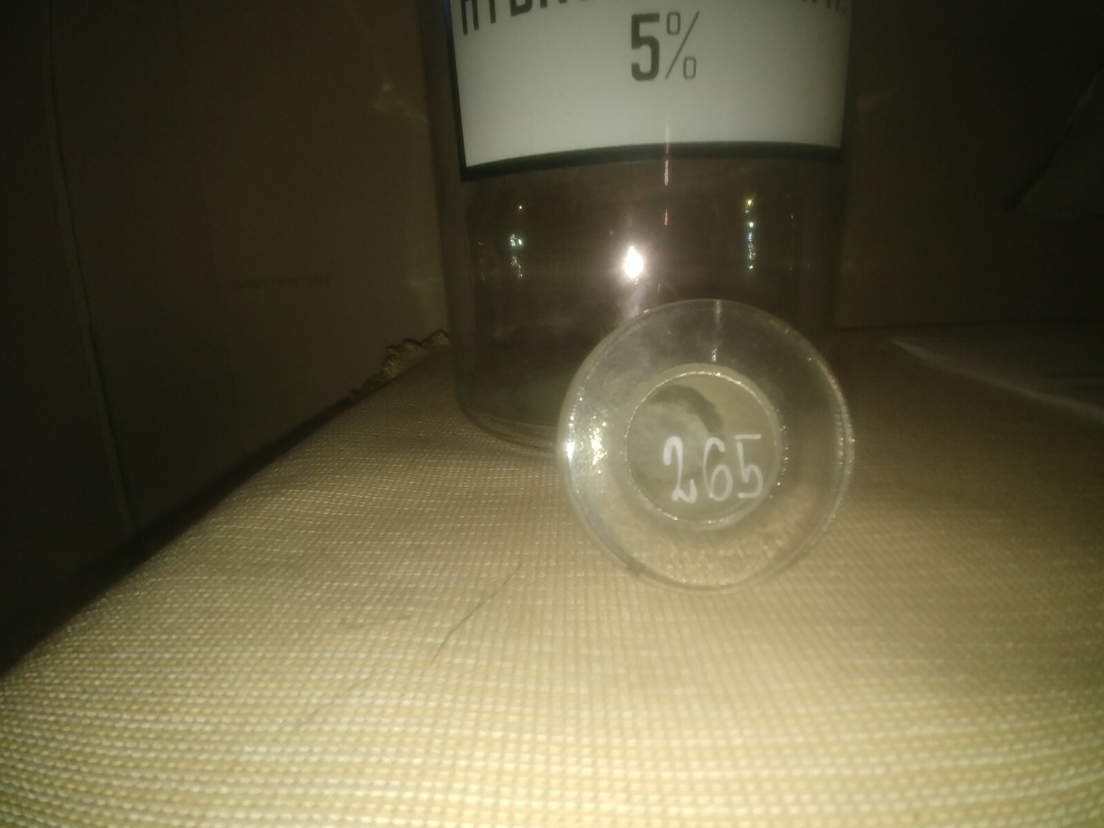 Vintage original apothecary bottle jar 2 liter with cap.
