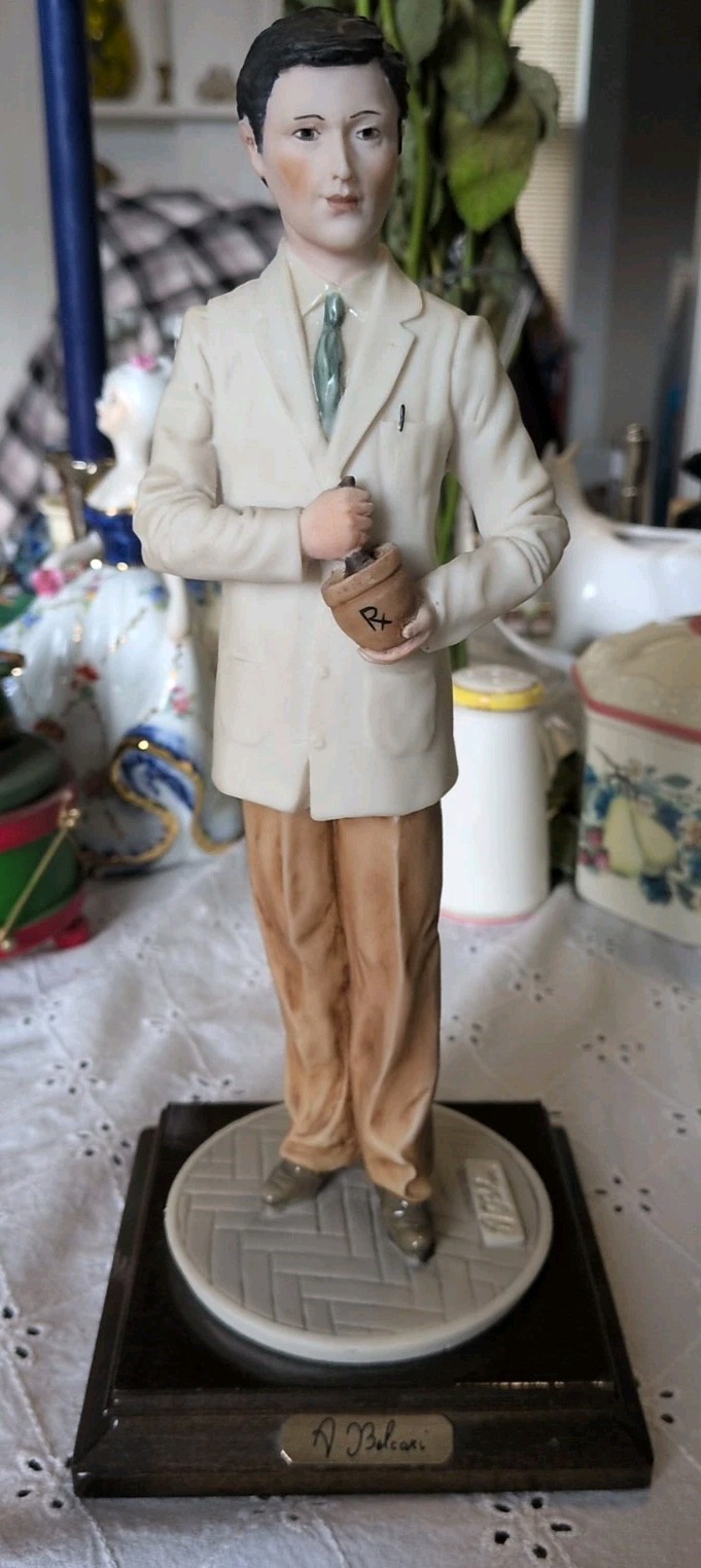 Pharmacy Figurine , statue A. Belcarl 11 Inches Made In Italy