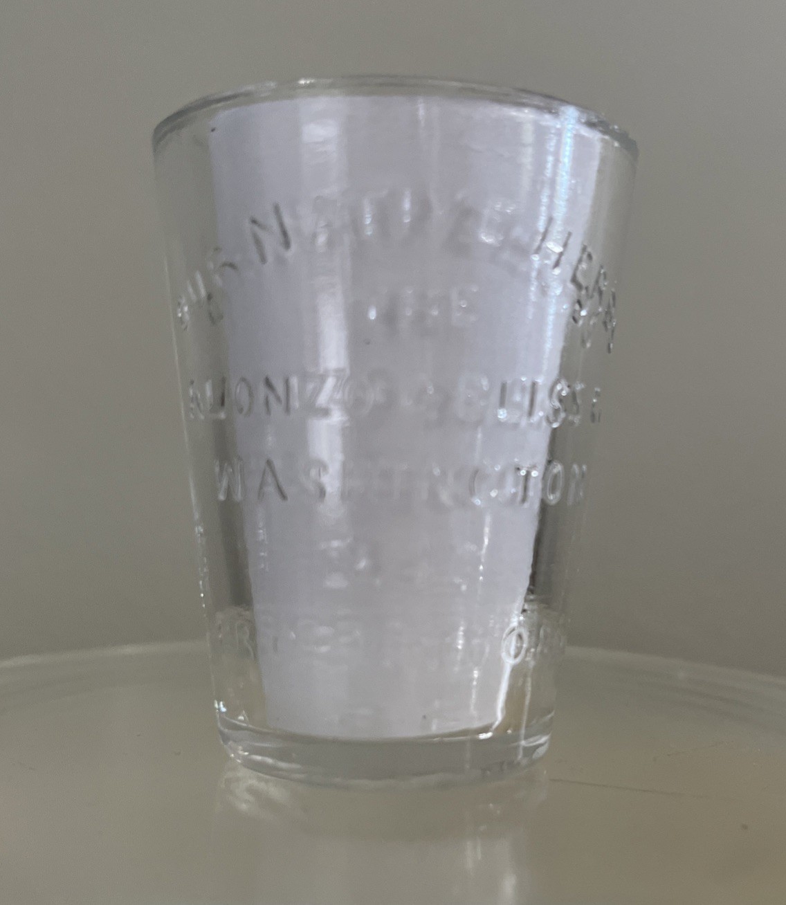 Vintage Apothecary Dose Measurement Glass Our Native Herbs Alonzo O. Bliss Co.