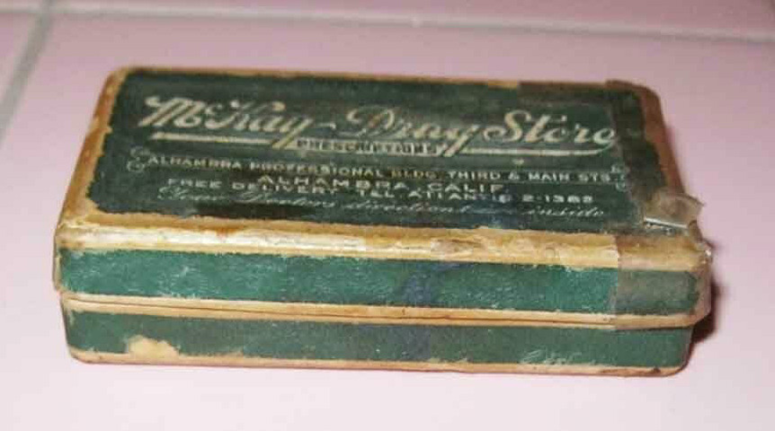 1948 Vintage McKay Drug Store Pill Box Alhambra California Prescriptions #883775