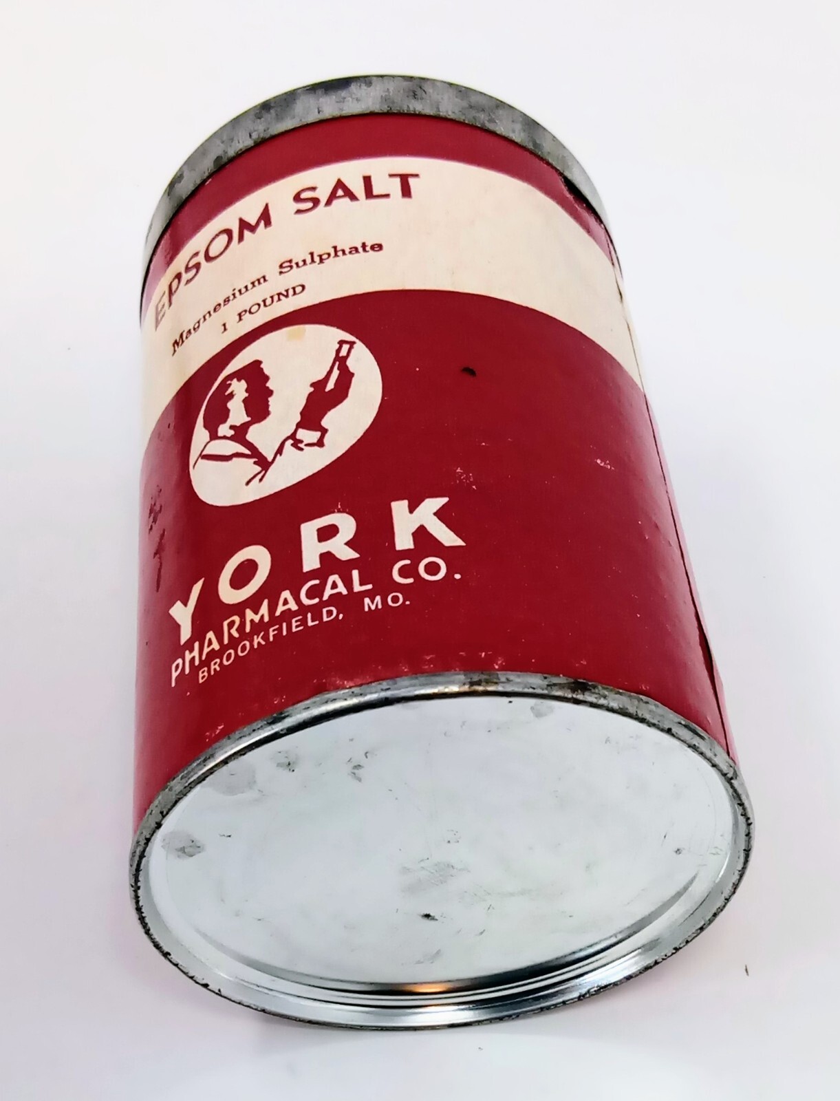Vintage Round Box Full of York Pharmacal Co. Epsom Salt ‘Magnesium Sulphate 1 Lb