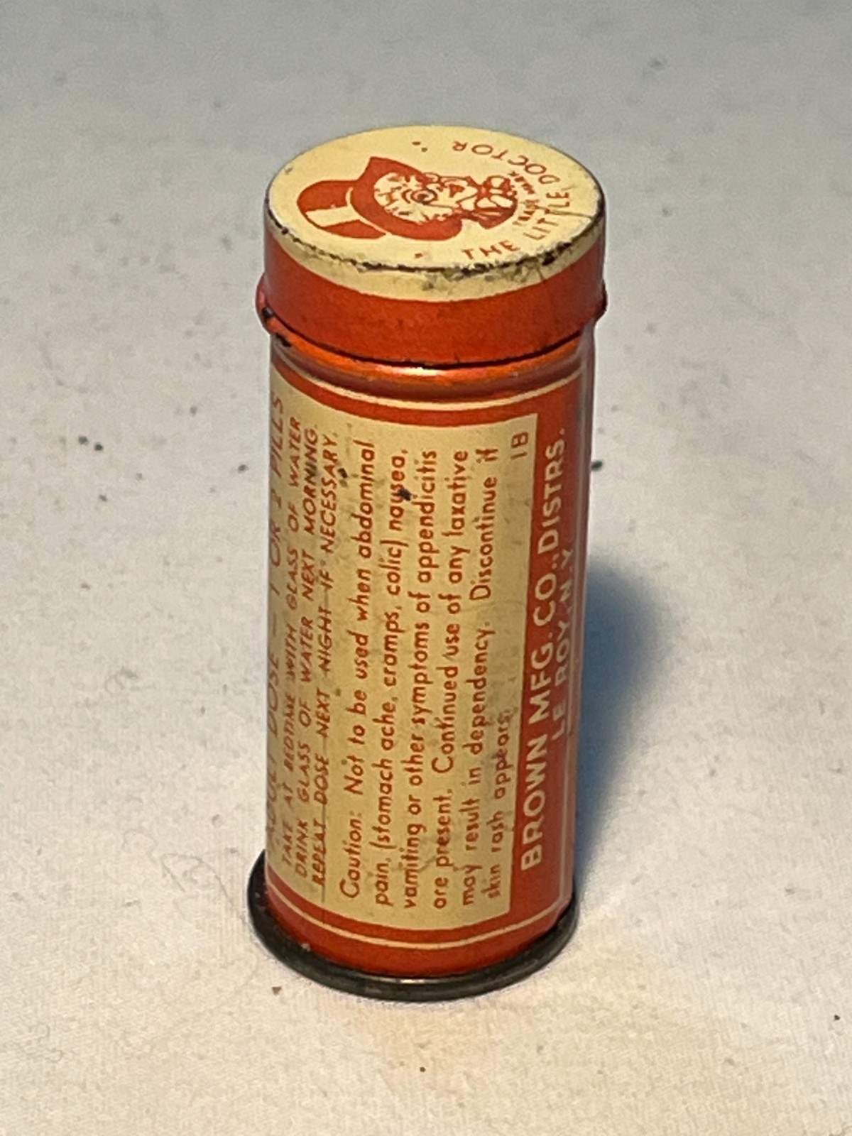 c1930s Ramon’s Pink Pills Brown Mfg Co. distributors Le Roy New York Medical Tin