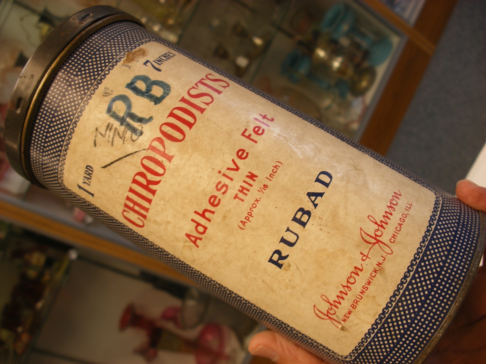 Antique Vtg Medical Dental Pharmacy – Johnson & Johnson Chiropodists Rubad Tin