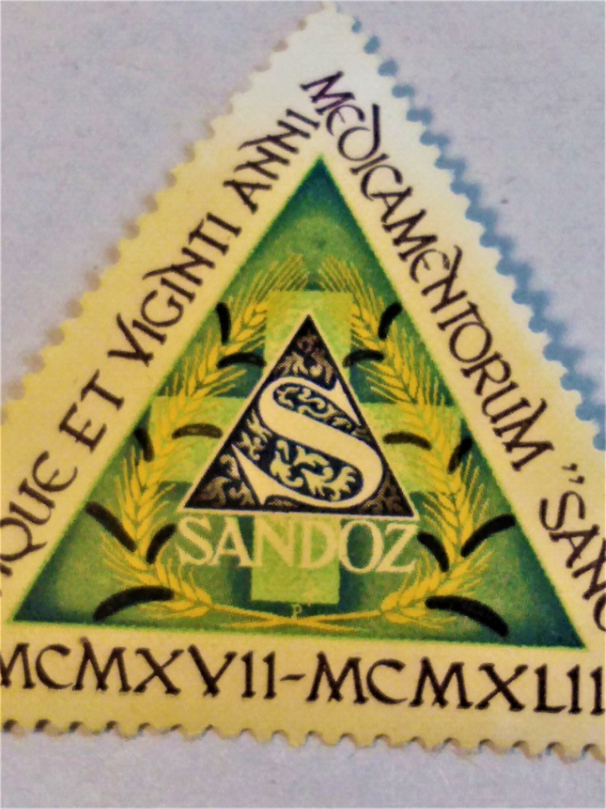 SANDOZ LSD Ergotamine mushroom 25 Year jubilee 1917-1942 Post Stamp MEGA RARE