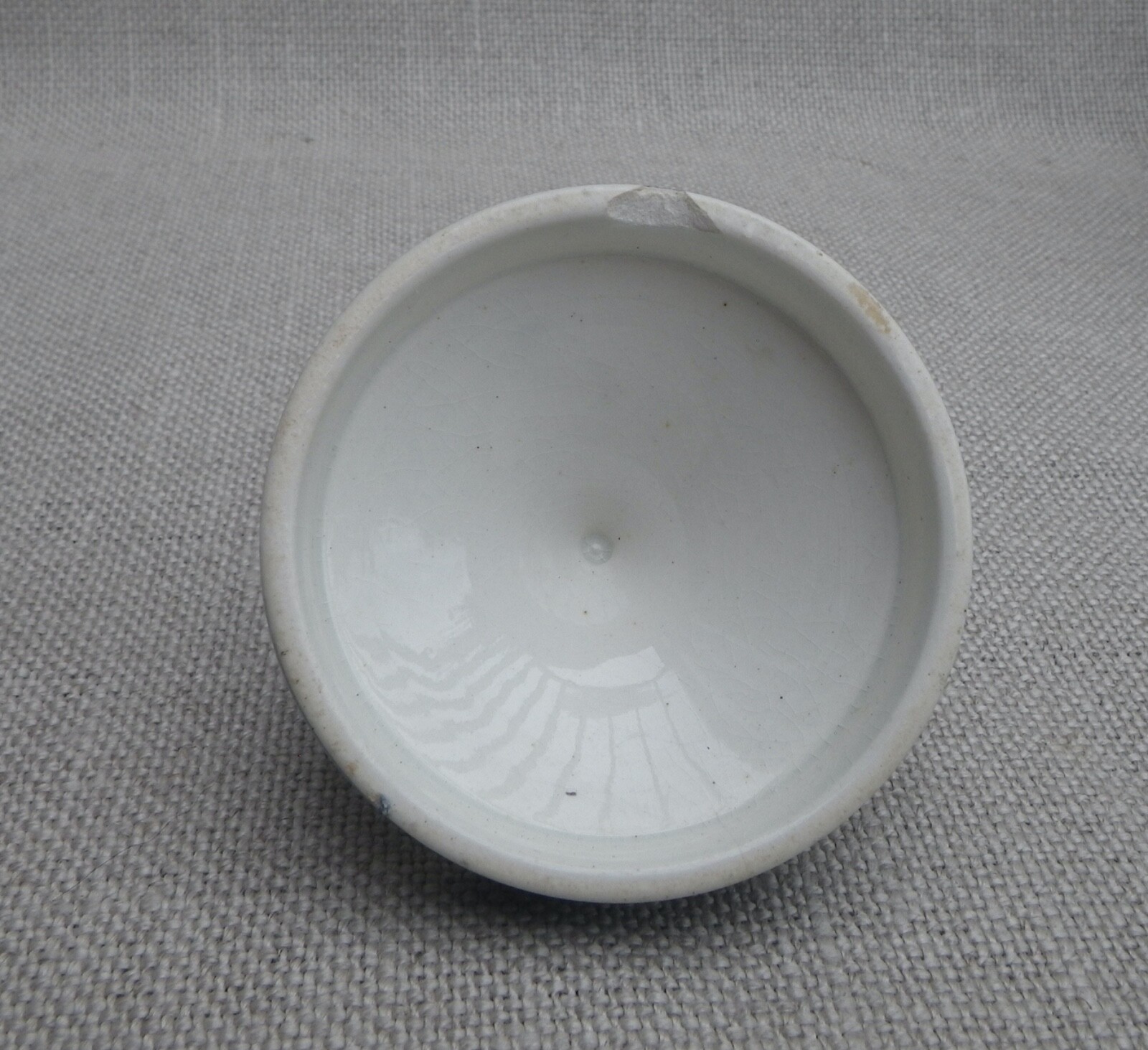 Collection of Small Blue Slip-Decorated Ceramic Apothecary Jars with Lids