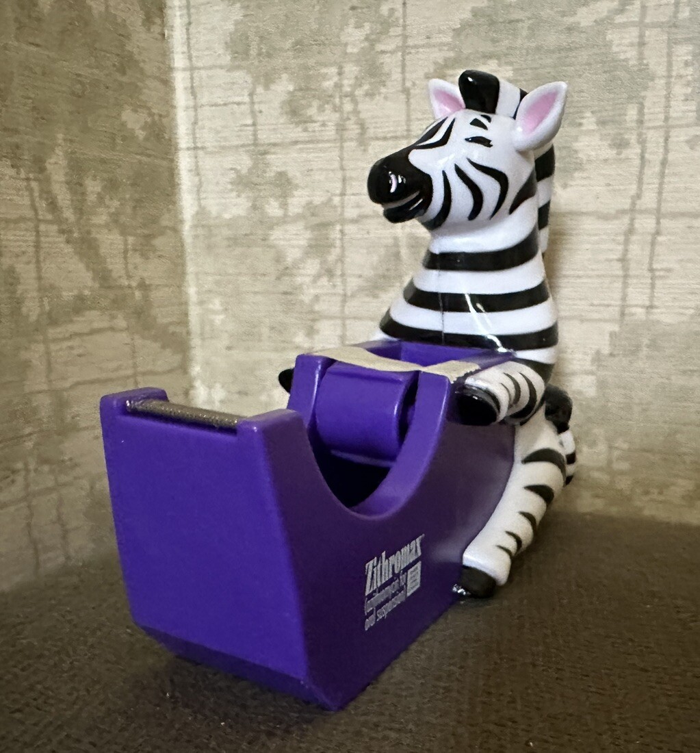Vintage Pharmaceutical Drug Rep Zithroma Zebra Tape Dispenser Advertisement New