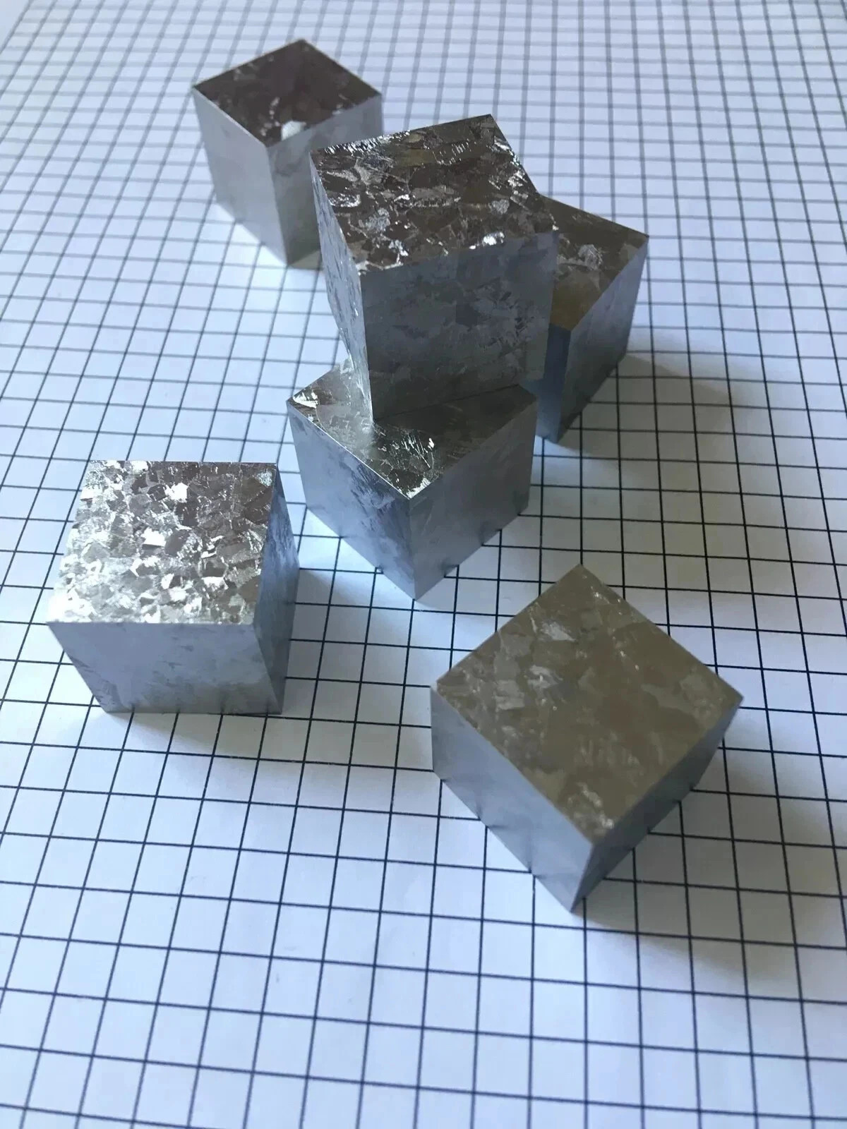 Titanium metal cube etched crystal structure periodic table element collection
