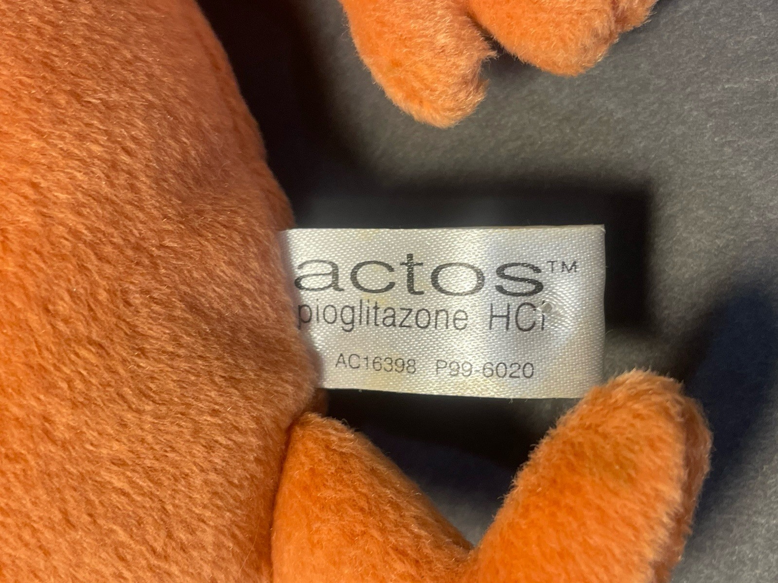 Kidney Actos Pioglitazone Plush Beanie Medical Advertising Promo Diabetes 7 inch