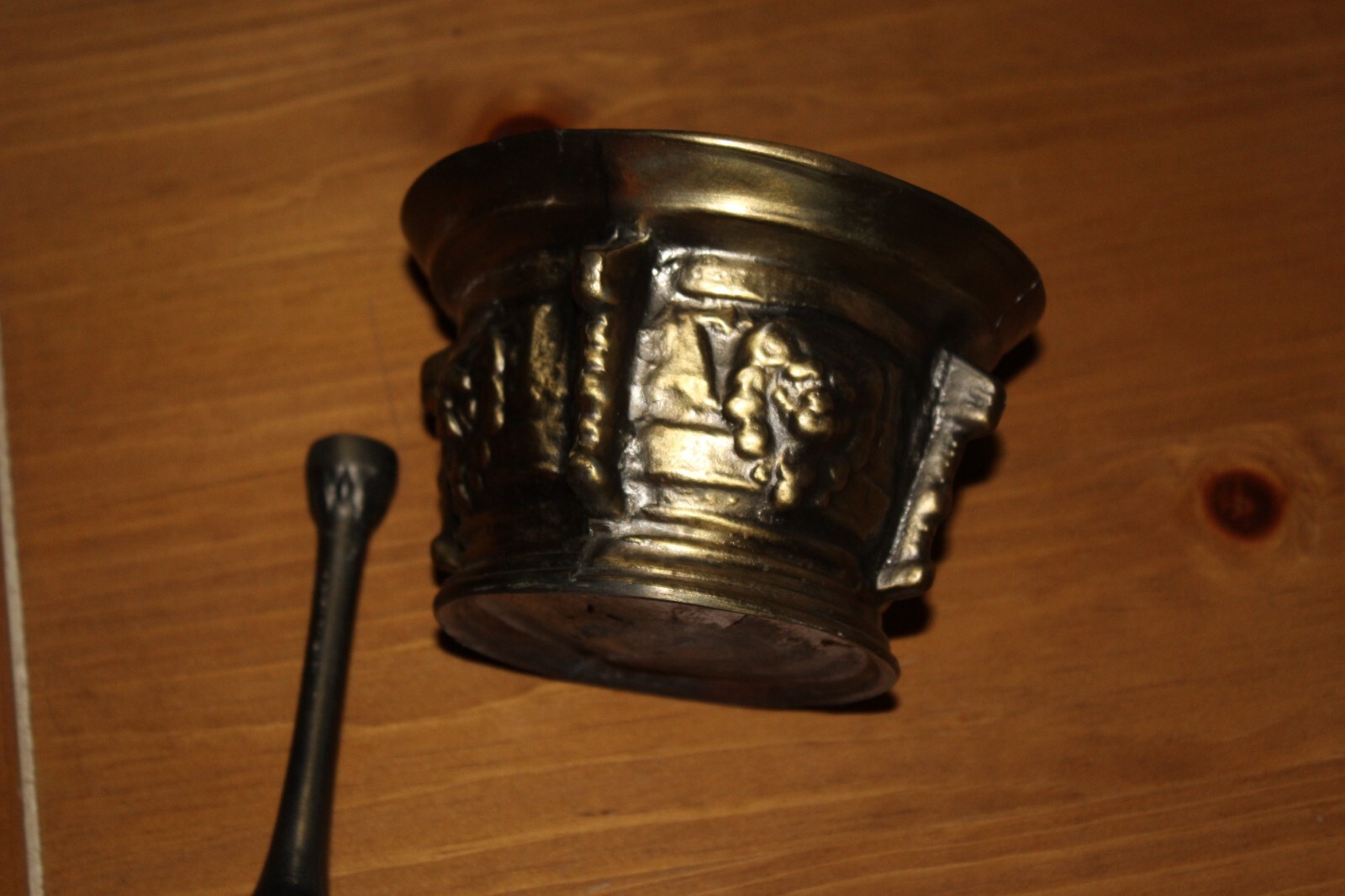 Vintage Bronze Brass Mortar & Pestle Apothecary Chemist Pharmacy