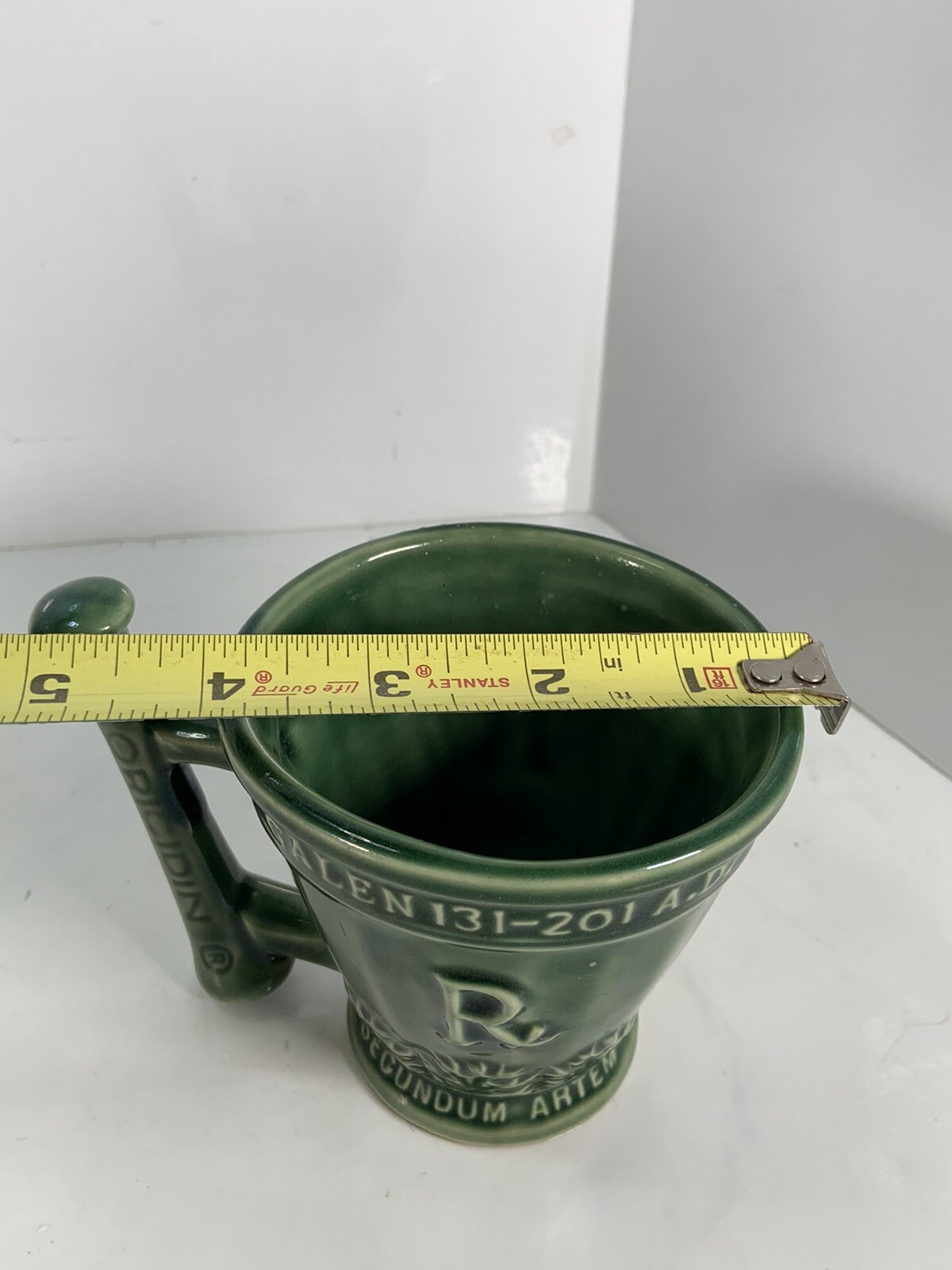 Vtg Coricidin RX Pharmacy Adv Mortar & Pestle Mug Schering McCoy Pottery