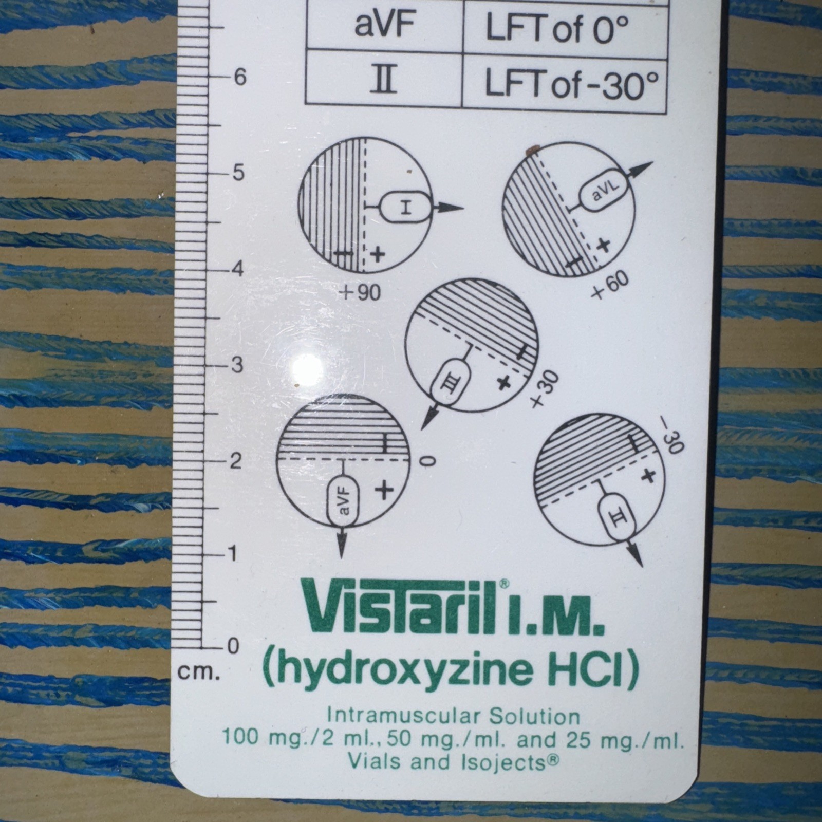 VTG White Ruler Pfizer Laboratories Promotional VISTARIL (Hydroxyzine)