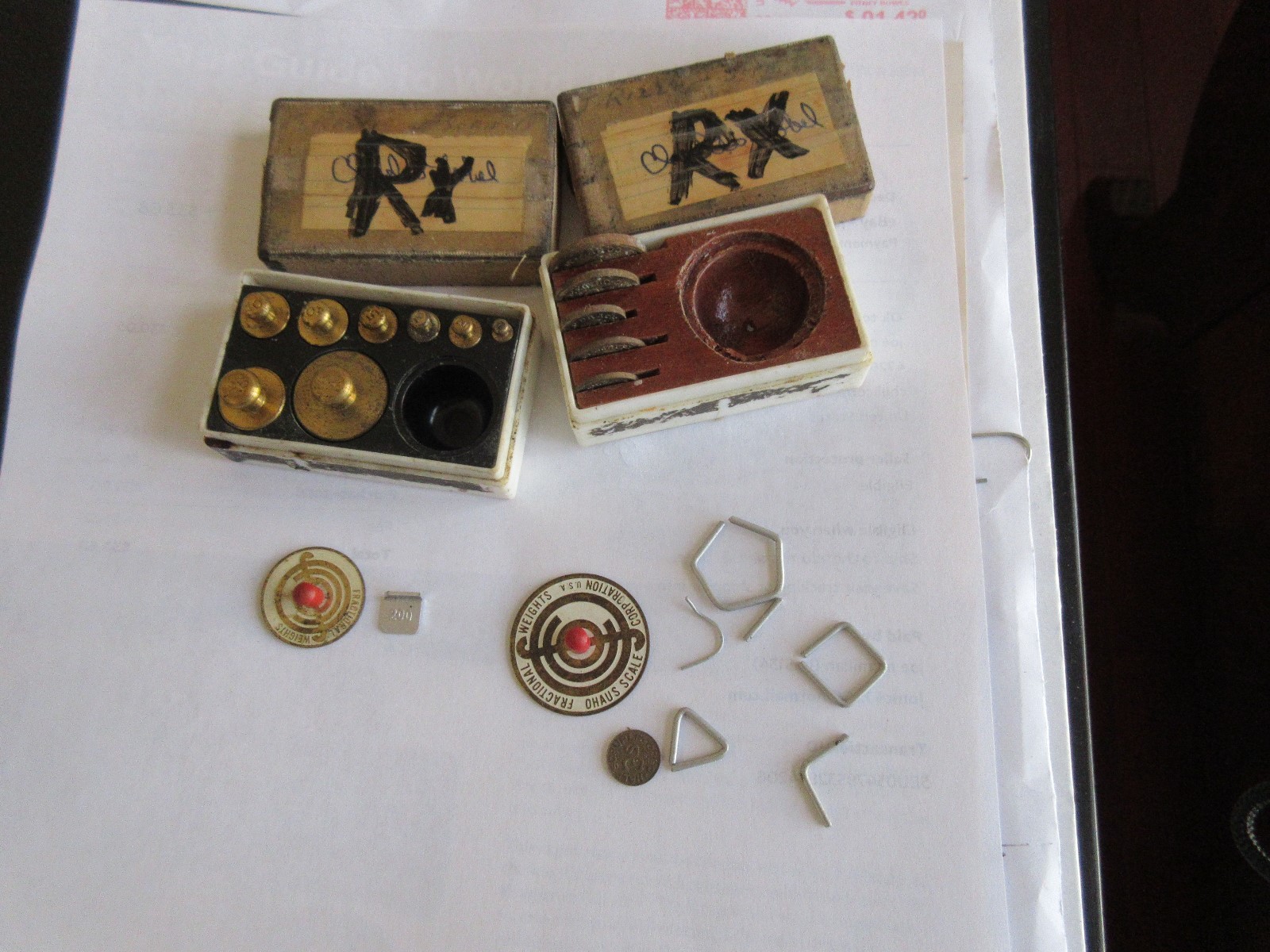 Rx, Pharmacy, Mini Weight Sets , Set of 2 Different Weights , Vintage , Rare
