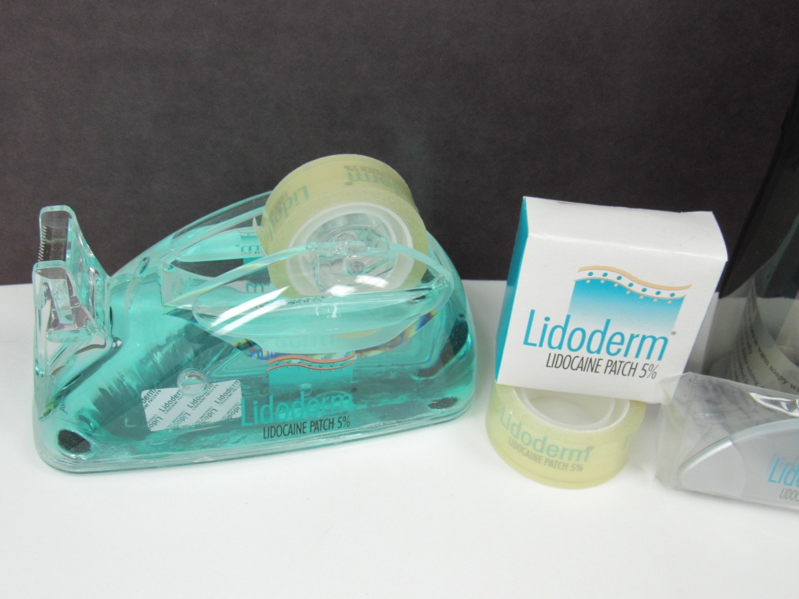 Lidoderm Lot Liquid Tape Dispenser Bottle & iSlice Drug Rep Pharmaceutical Promo