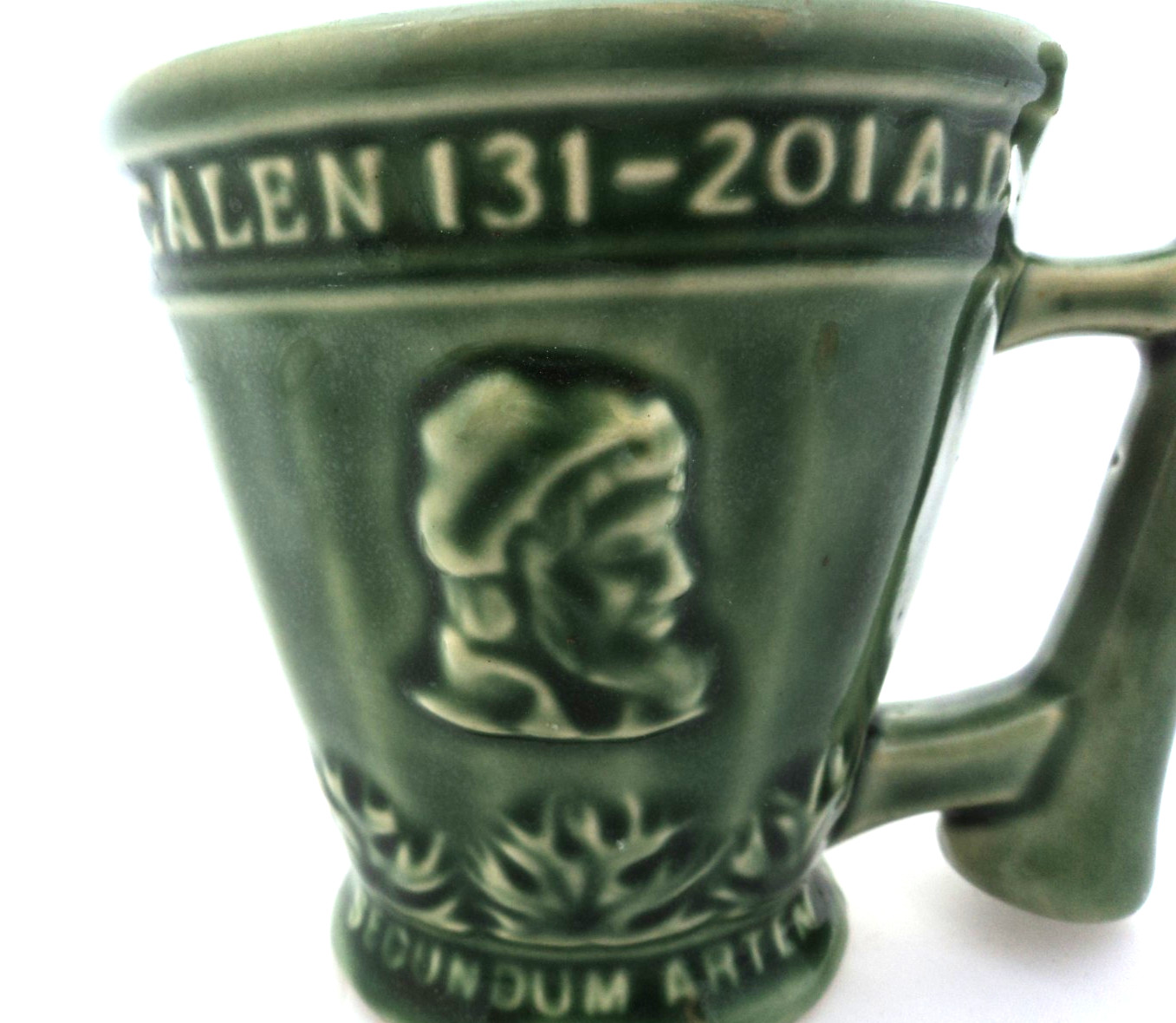 Vintage McCoy Green Schering Coricidin Pharmacy Mug