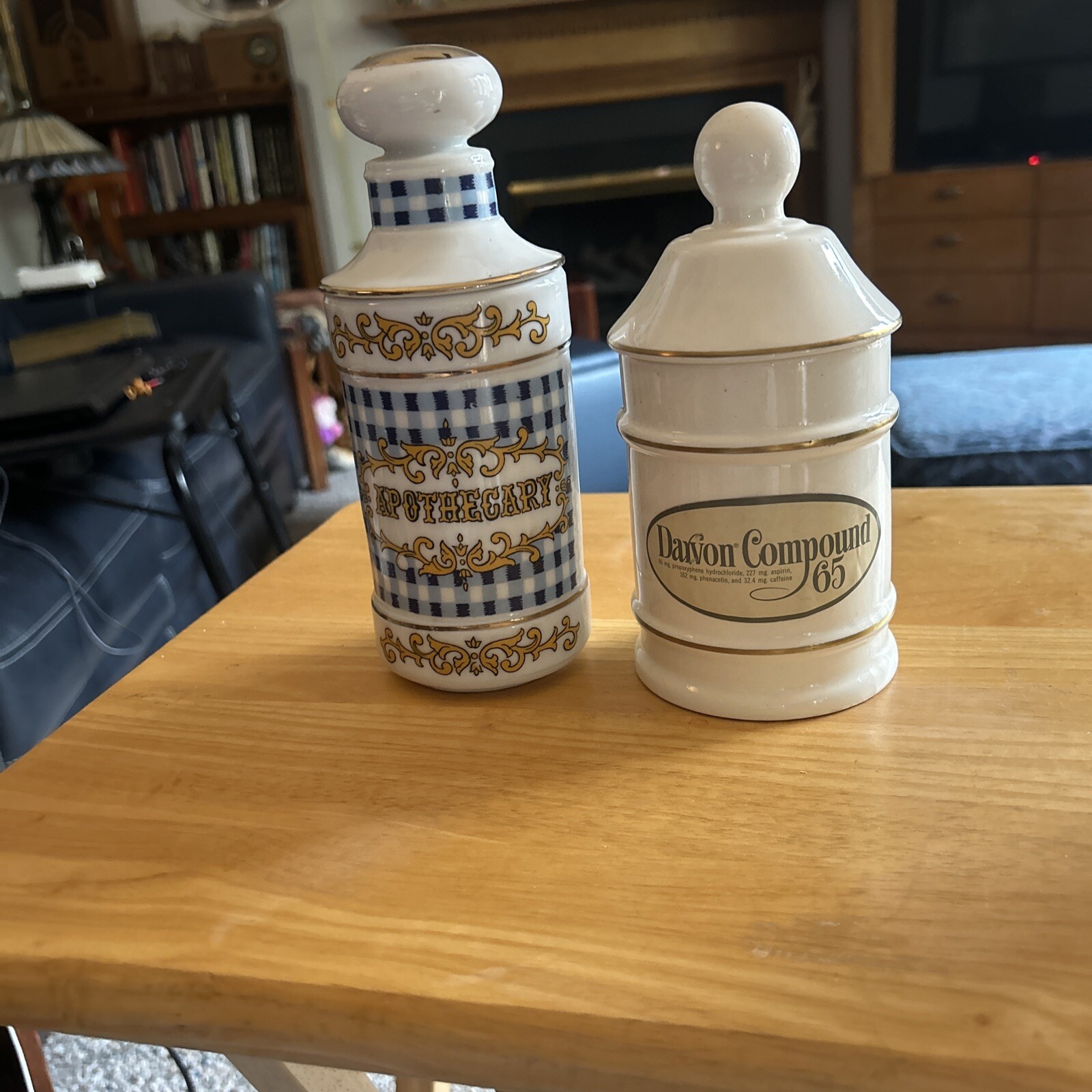 Apothecary And Darvocet N 100/ Darvon Compound 65. Pharmacy Jars 7 1/2 and 8 “ T