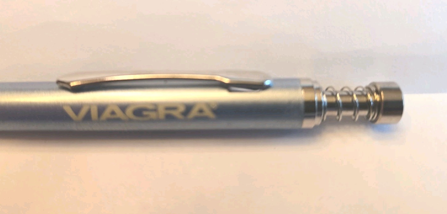 Viagra Heavy Metal Pen Pharmaceutical Drug Rep Promo WRITES