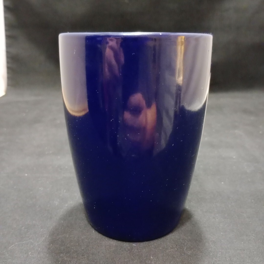 Mutual Drug Member Advertising Large Dark Blue Ceramic Mug