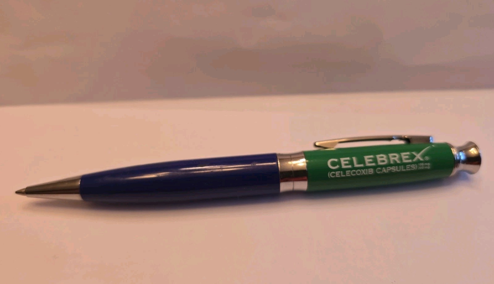CELEBREX Pen Heavy Metal Pharmaceutical Rep Promo Blue Green Medical WRITES