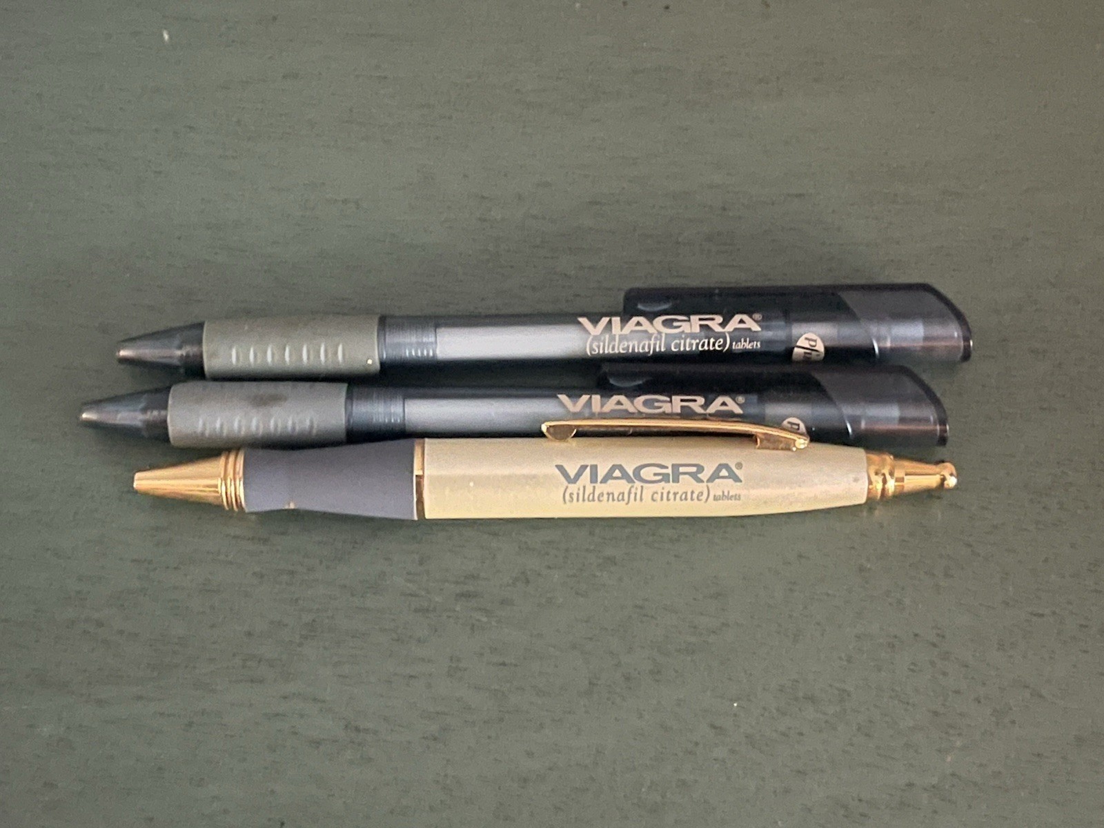 Vintage Viagra Drug Rep Promotional Ink Pens Lot Of 3