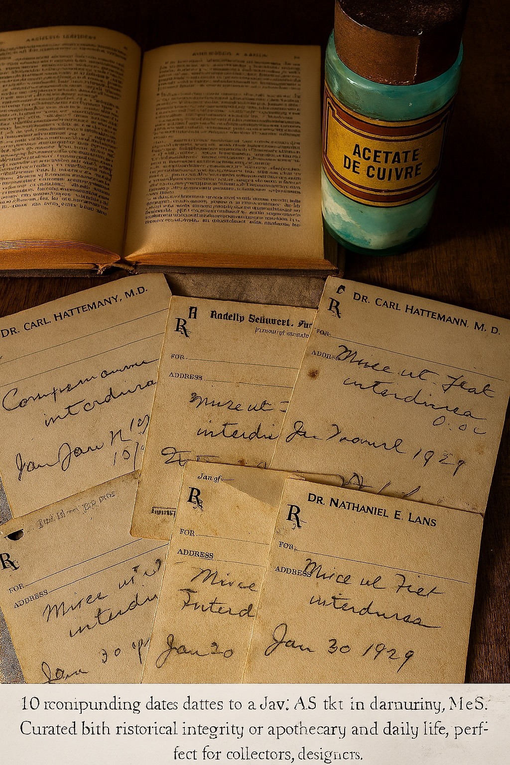 Set of 20 Vintage Medical Prescriptions – 1929 Handwritten Pharmacy