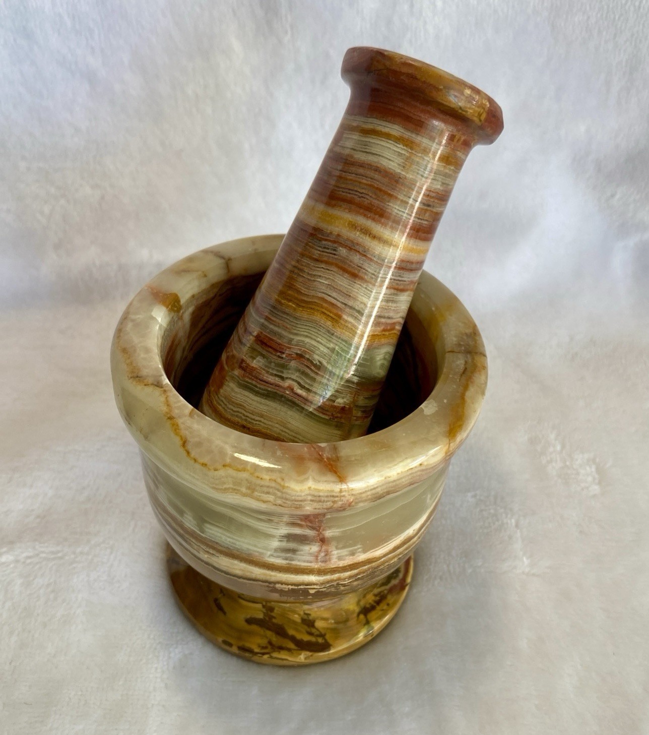 Vintage Fred Harvey Trading Co Onyx Mortar & Pestle Set – Original Tag