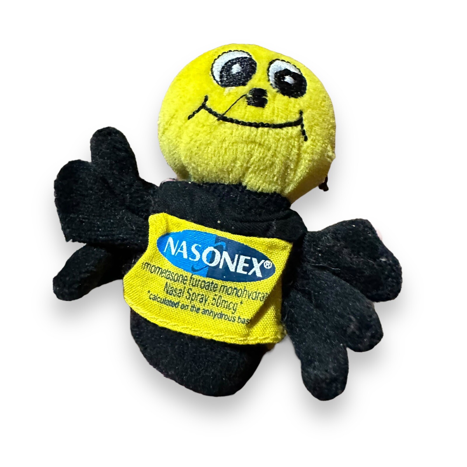NASONEX Nasal Spray Drug Rep Bumblebee Bee Finger Puppet Plush Toy Ad Vintage