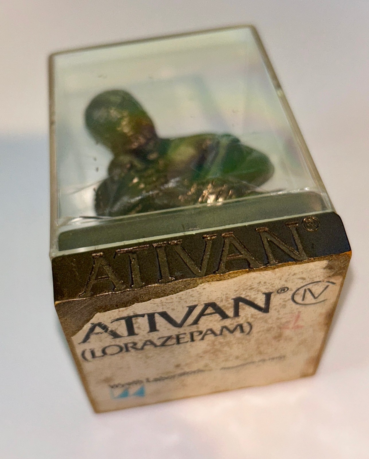 Ativan Wyeth Pharmaceutical Promotional Paperweight – Rare Vintage Figurine