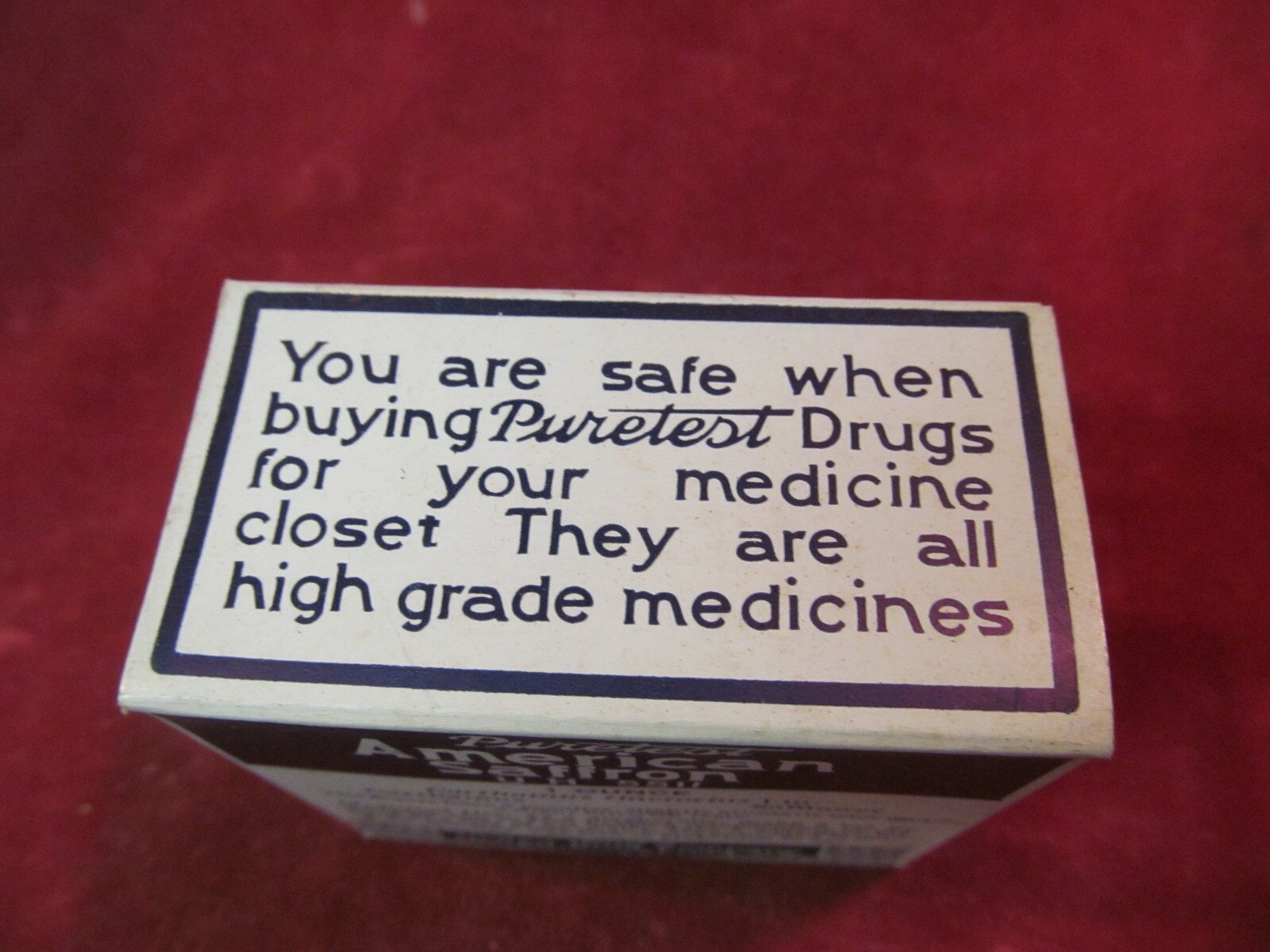 NEW OLD STOCK PURETEST AMERICAN SAFRON 1 OUCE BOX UNITED DRUG COMPANY